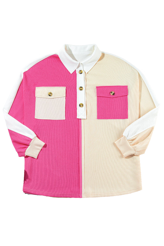Oversized Henley Sweatshirt