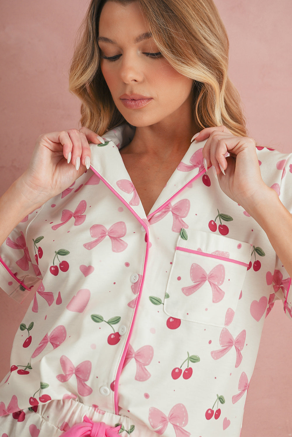Cherry Print Pajama Set