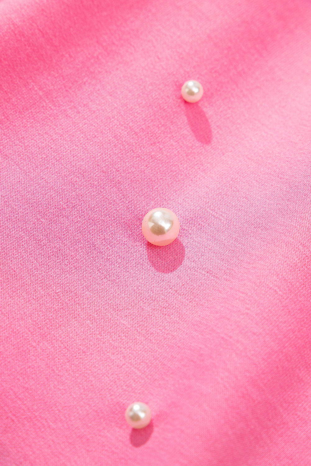 Pink Bow Trim Pearl Blouse and Skort Set