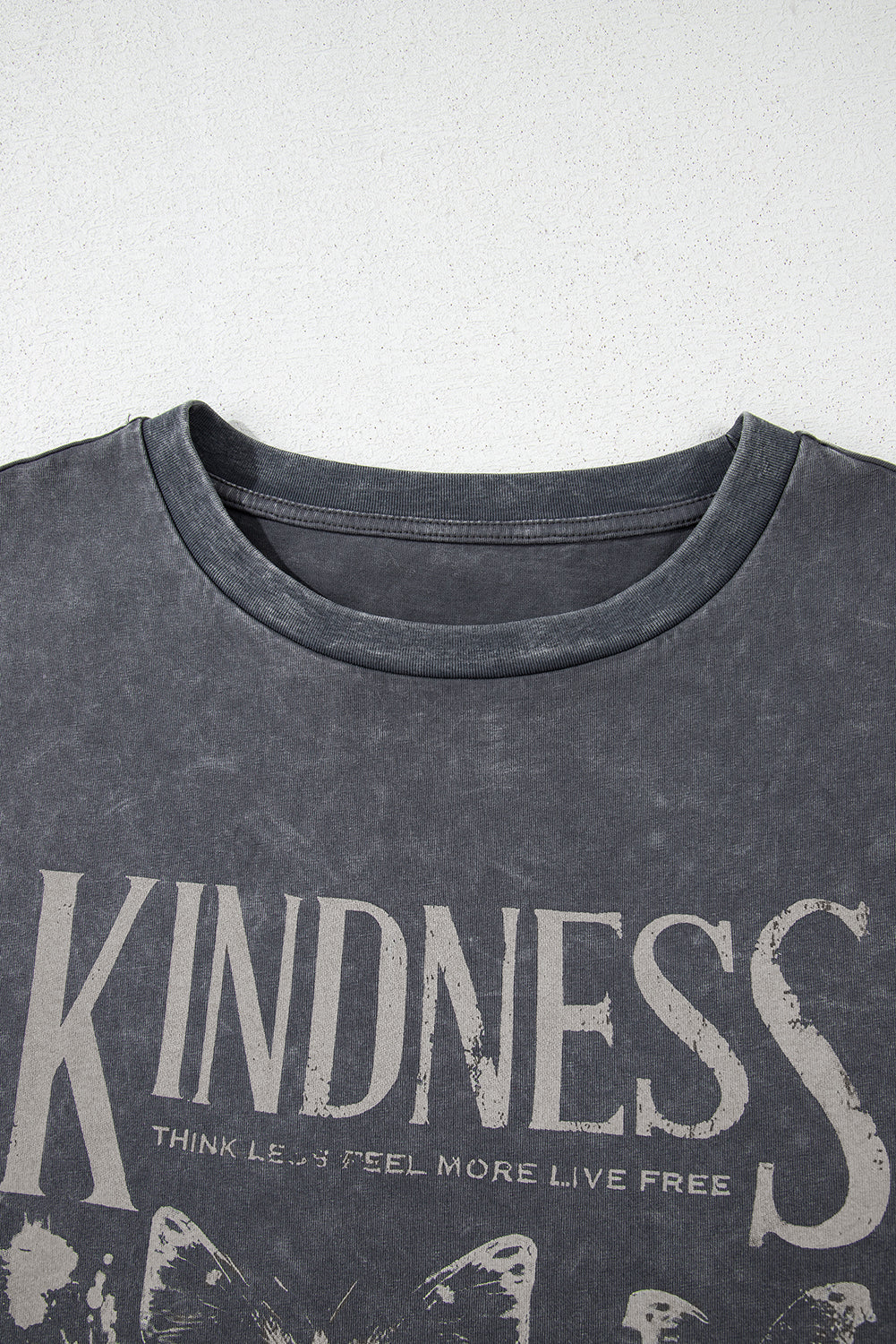 Dark Grey Kindness Butterflies Loose Tee