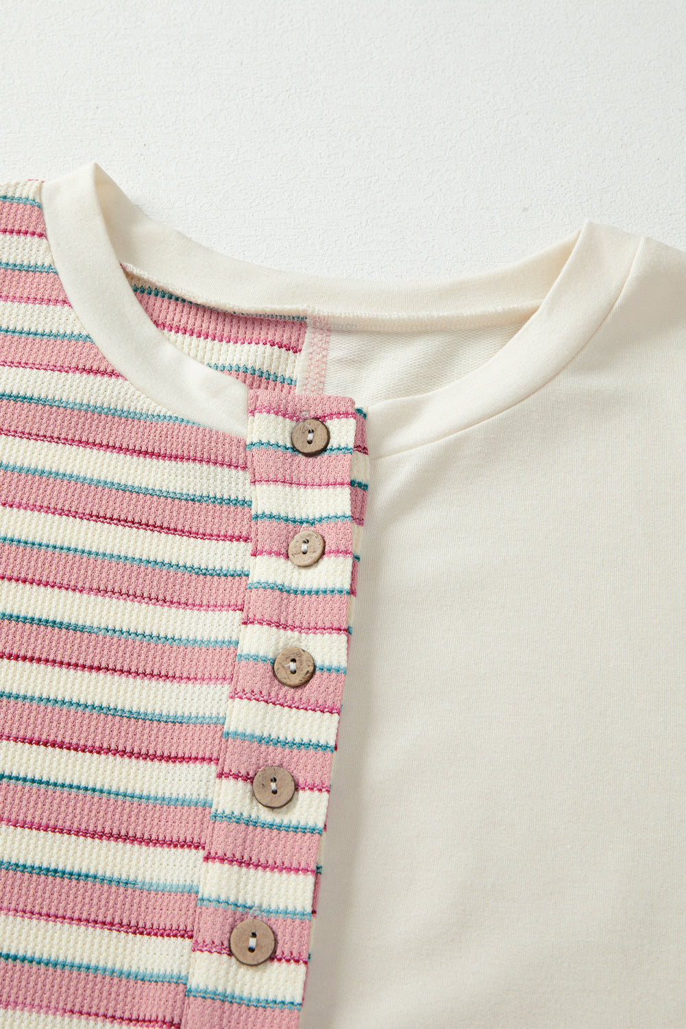 Pink Striped Oversized Pullover Top