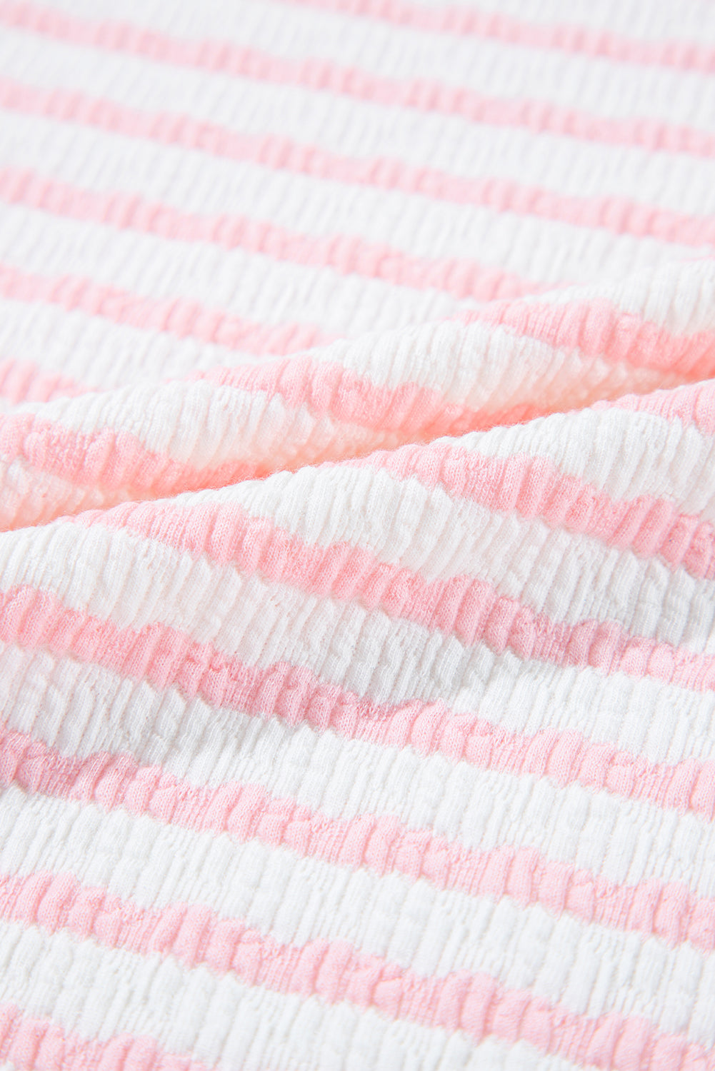 Pink Striped Short Sleeve Top and Pocket Shorts Set