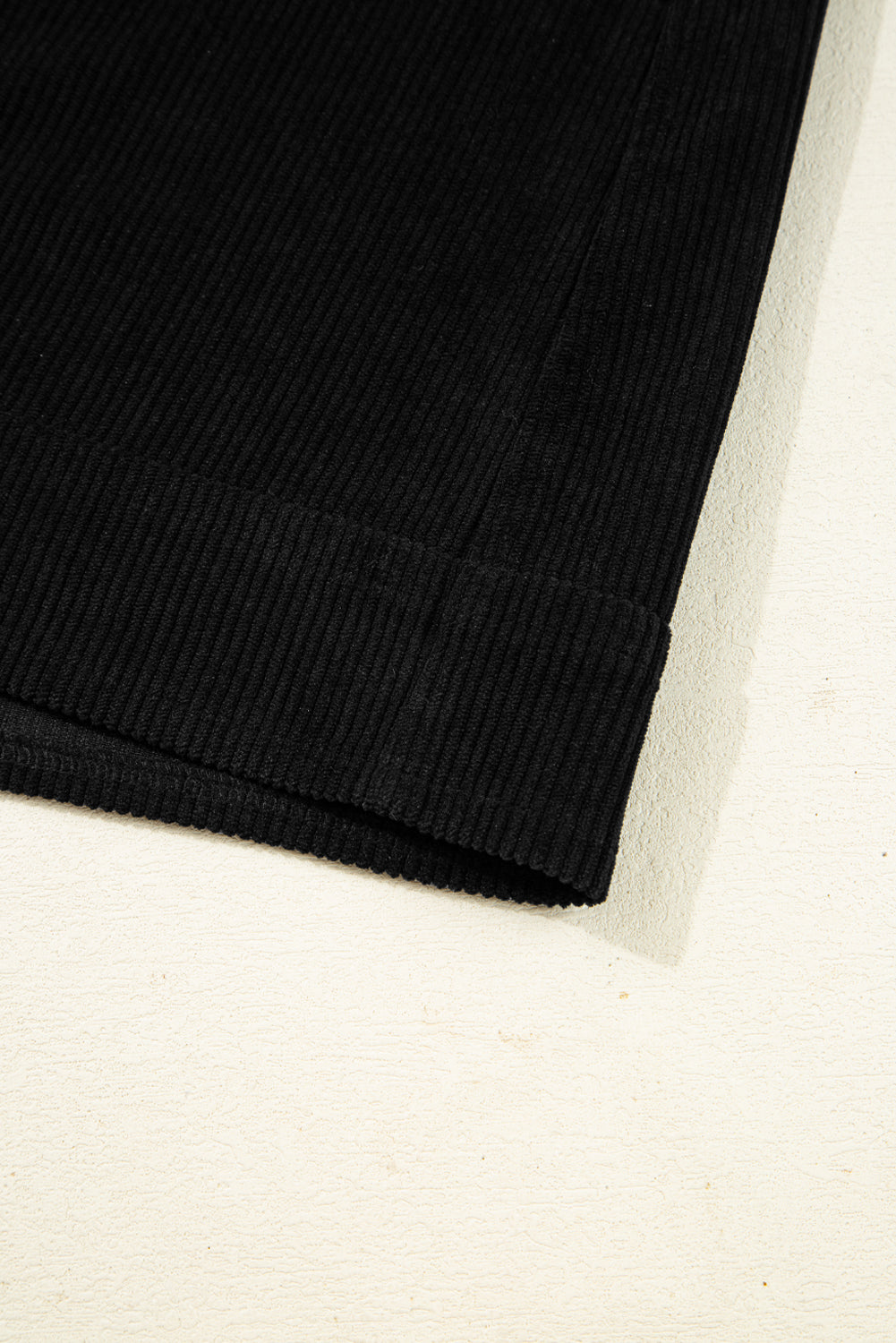 Black Corduroy Sleeveless Mini Dress