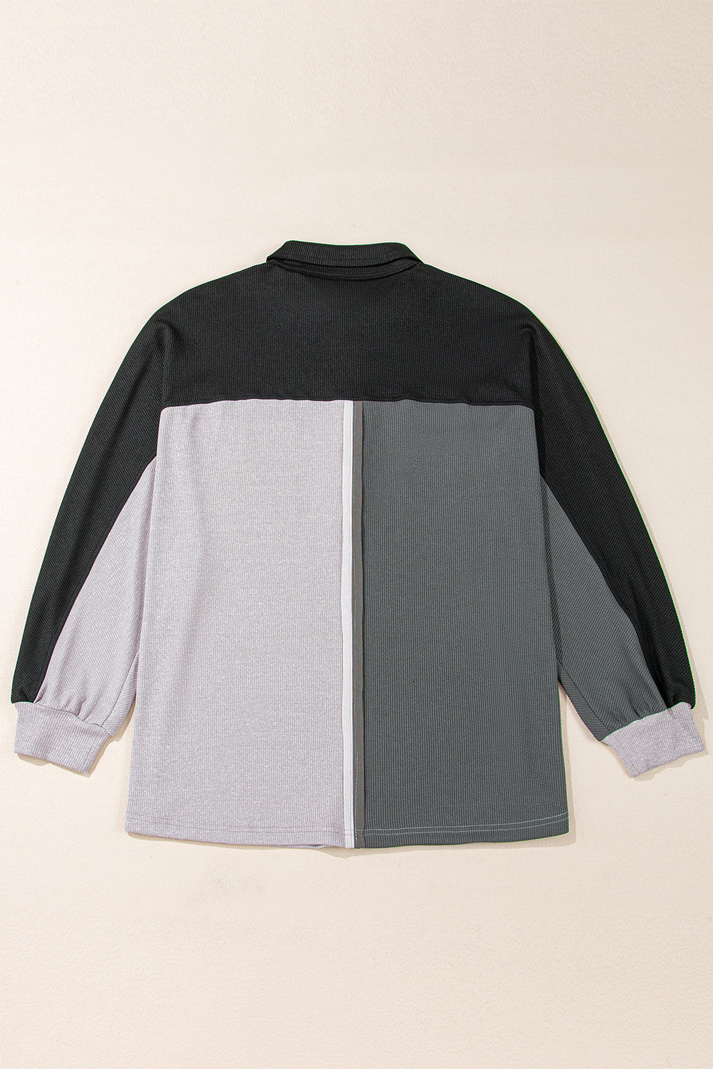 Oversized Henley Sweatshirt