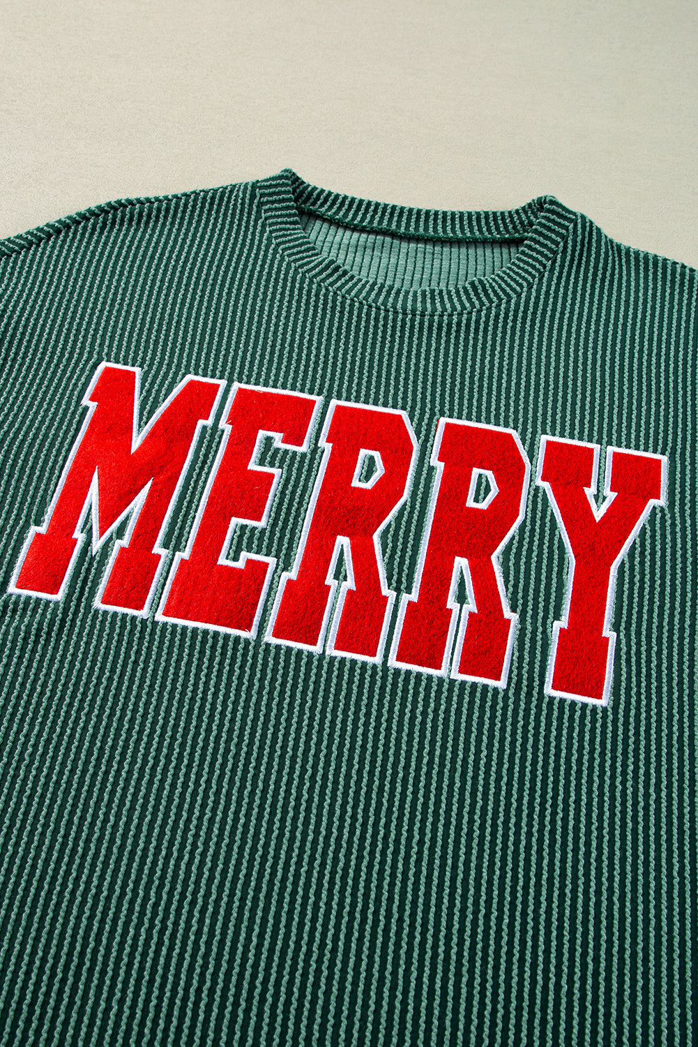 Red MERRY Long Sleeve Top and Shorts Pajama Set