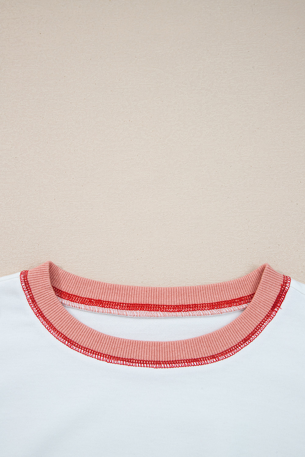 Red Striped Colorblock Oversized Sweatshirt